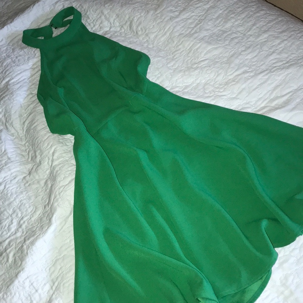 Green skater dress